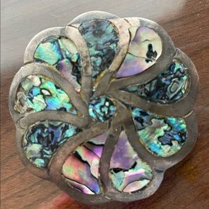 Vintage Mexican Sterling Abalone Pendant/Pin